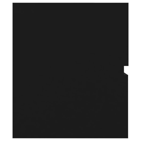 Шкаф за баня с вградена мивка, черен, инженерно дърво