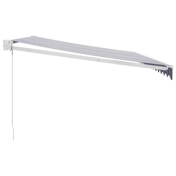 Прибираща се тента синьо и бяло 4,5x3 м плат и алуминий