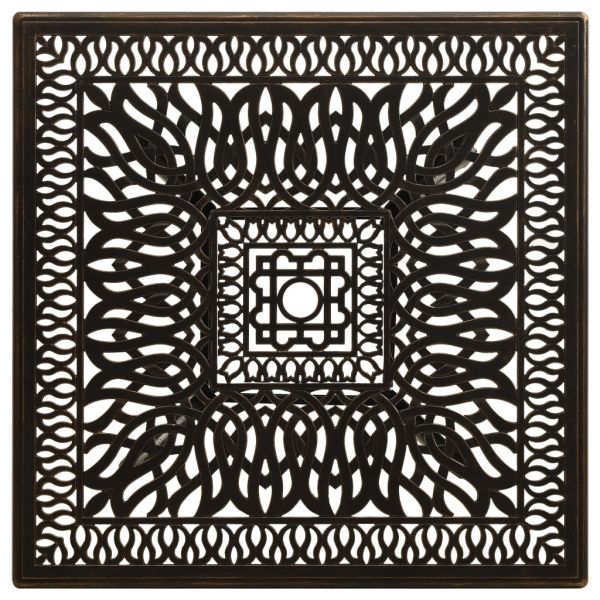 Градинска маса, бронз, 90x90x73 см, лят алуминий