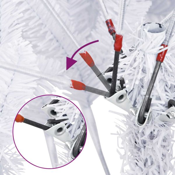 С изкуствено коледно дърво Бяло 150 cm PVC и метал