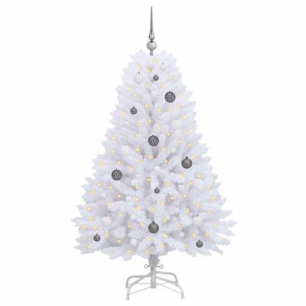 С изкуствено коледно дърво Бяло 80 x 80 x 150 см PVC и метал
