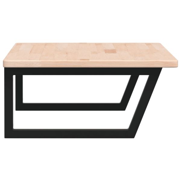 Стенен рафт за мивка, стомана и масивно дърво дъб