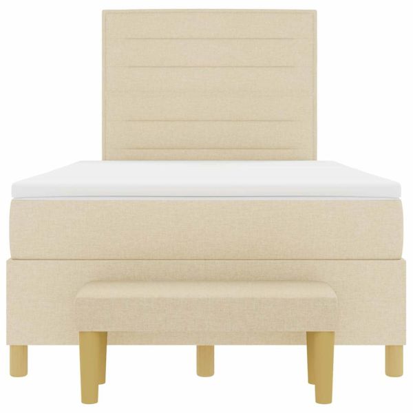 Легло с пружинирана основа с матрак Крем 120 x 190 cm текстил