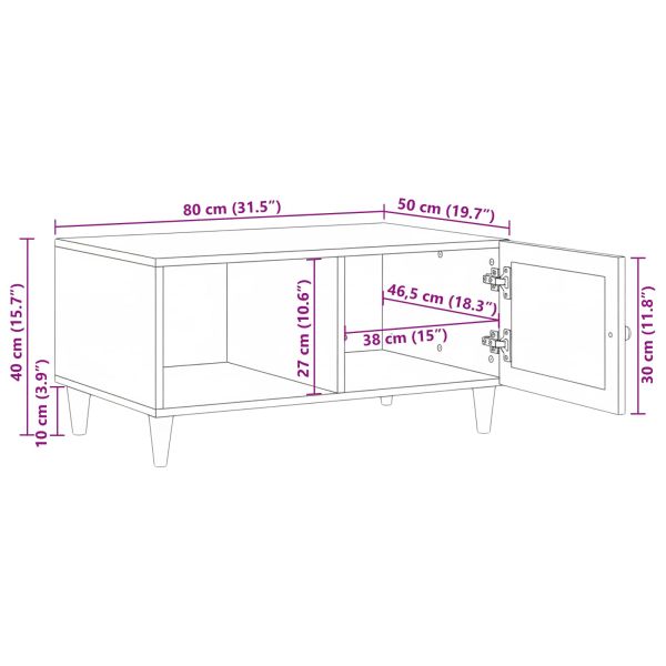 Масичка за кафе с рафт със съхранение Бежово 80 x 50 x 40 cm
