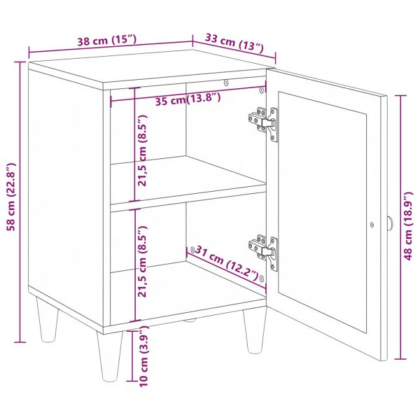 Шкаф за баня с врата Бяло 38 x 33 x 58 см Инженерно дърво