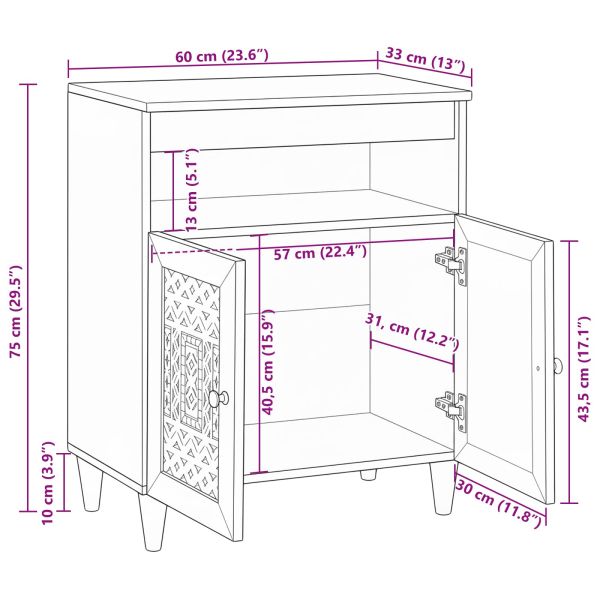 Служебен шкаф Бяло 33.5 х 60 х 75 см
