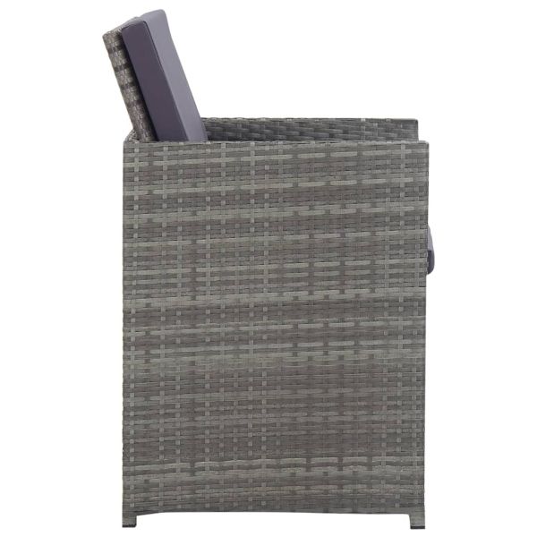 Градински трапезен комплект 5 части полиратан акация антрацит