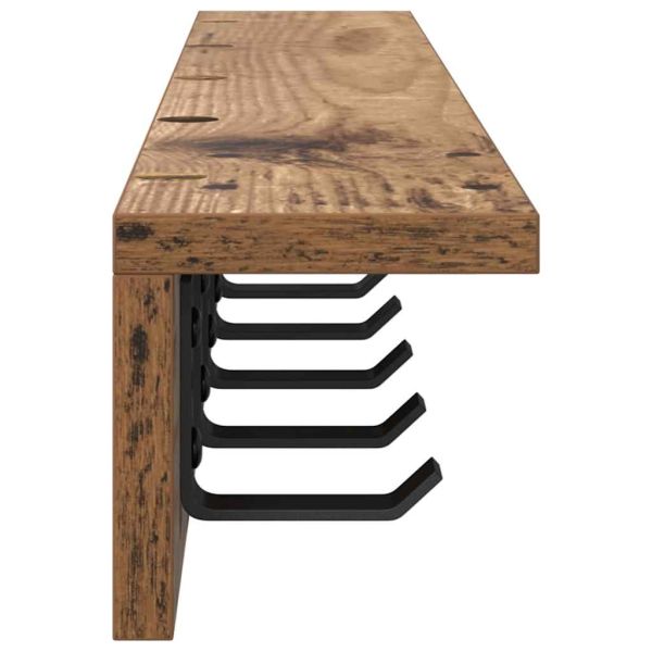 Стенен закачалка за палта Старо дърво 80 x 10,5 x 10,5 см