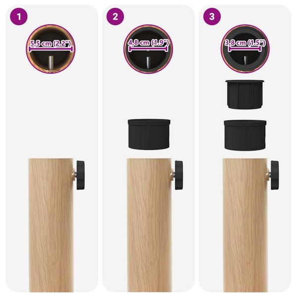 Основа за чадър Светло дърво 45 x 45 x 31,5 см