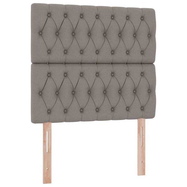 Легло с място за съхранение и LED Таупе 90 x 190 cm Полиестер