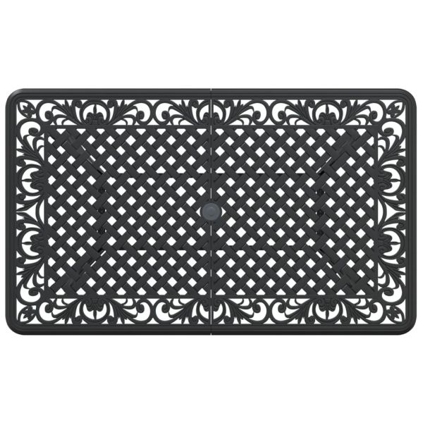 Градинска маса, черна, 150x90x72 см, лят алуминий