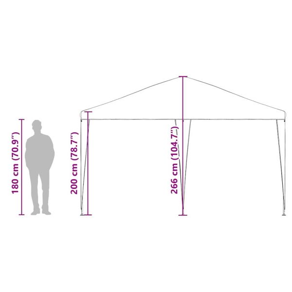 Парти шатър Антрацит 400 x 400 x 266 см Полиетилен и стомана