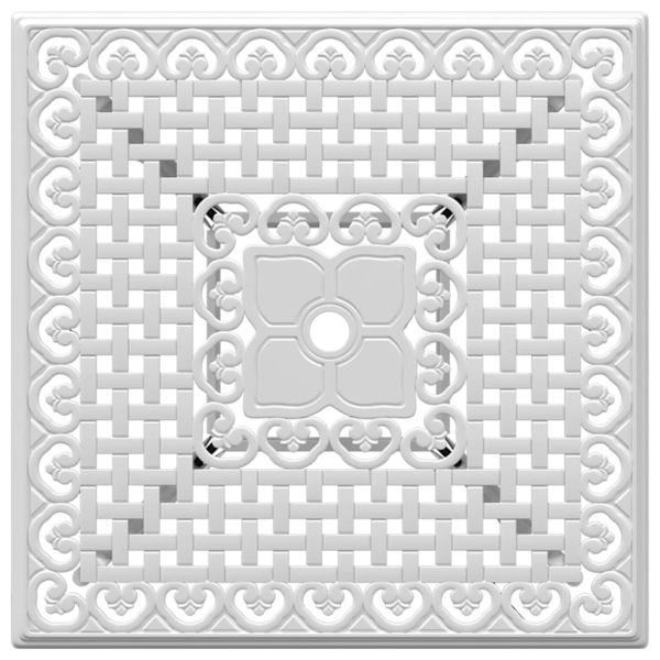 Градинска маса, бяла, 80x80x75 см, лят алуминий