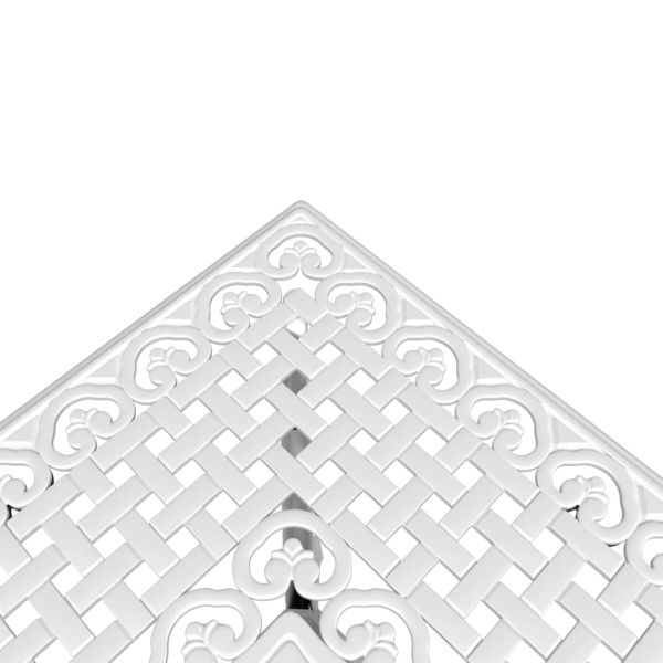 Градинска маса, бяла, 80x80x75 см, лят алуминий