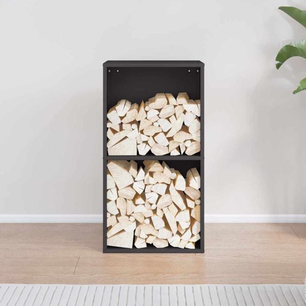 Стойка за дърва, черна, 40x30x75 см, студеновалцувана стомана