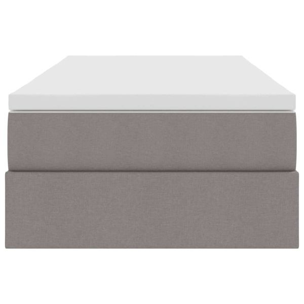 Легло с място за съхранение и матрак с матрак Таупе 90 x 190 cm