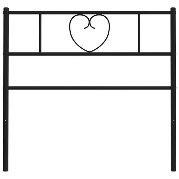 Метална резервна табла за легло, черна, 100 см