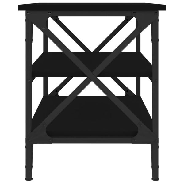 Странична маса, черна, 55x38x45 см, инженерно дърво