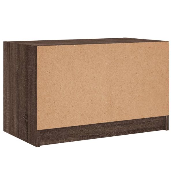 ТВ шкаф със стъклени врати, кафяв дъб, 68x37x42 см