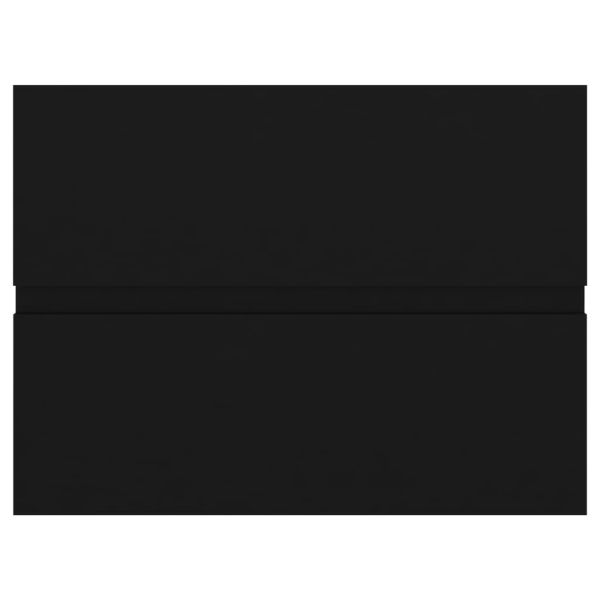 Долен шкаф за мивка, черен, 60x38,5x45 см, инженерно дърво
