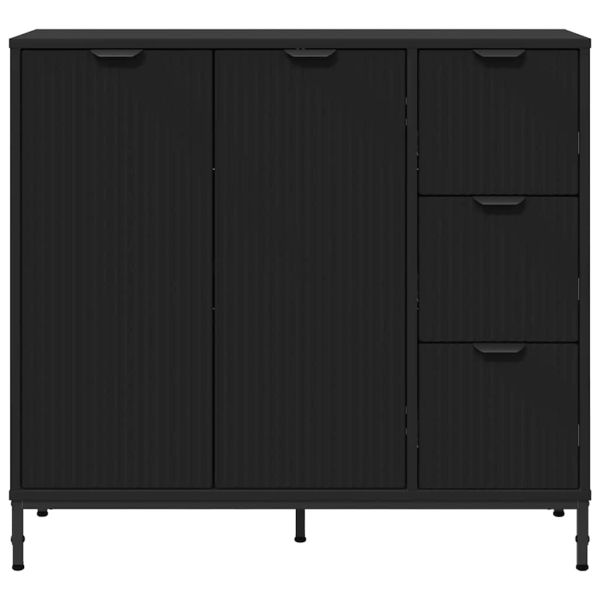 Служебен шкаф Черно 89,5 x 33 x 82 см Инженерно дърво