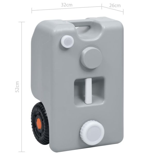 Резервоар за вода на колела за къмпинг 25 л сив