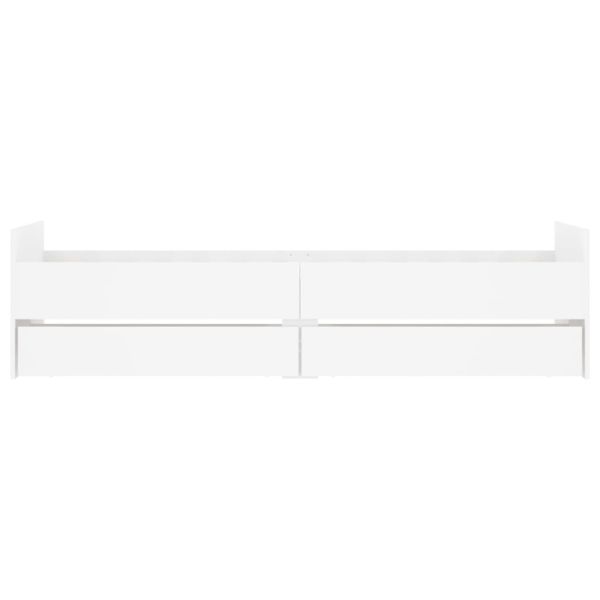 Рамка за легло, с чекмеджета, без матрак, бяла, 100x200 см