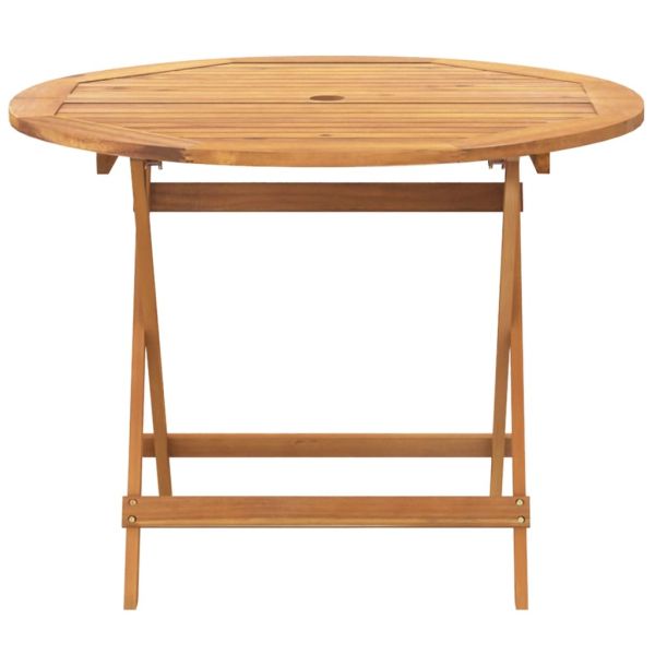 Градински трапезен комплект 5 части черен полипропилен и масив