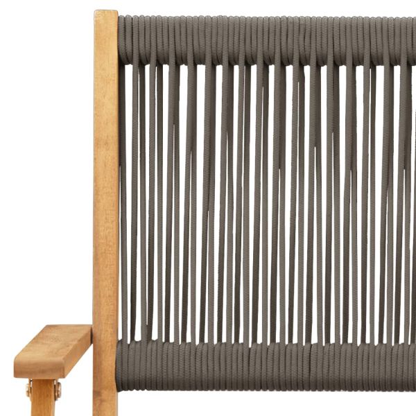 Градински трапезен комплект 5 части сив полипропилен и масив