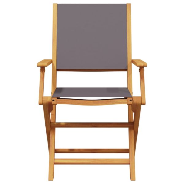 Градински трапезен комплект, 5 части, антрацит, плат и масив