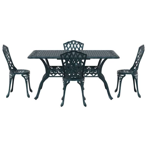 Комплект за хранене в градината 5 pcs Зелен Алуминий