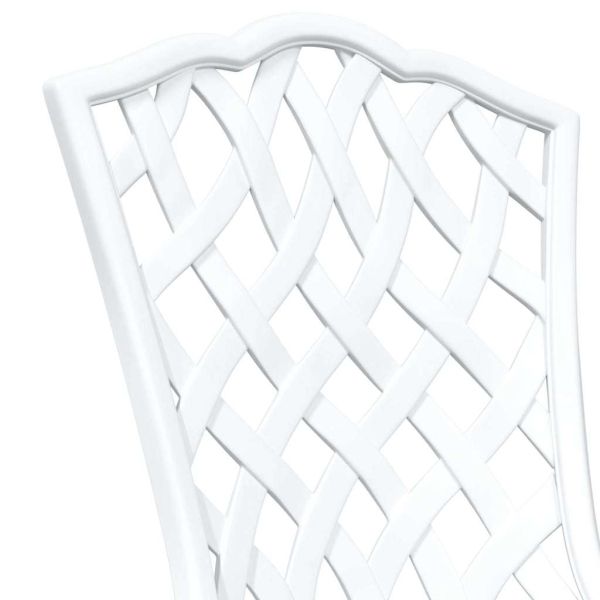 Комплект градинска маса 3 pcs Бяло Лят алуминий