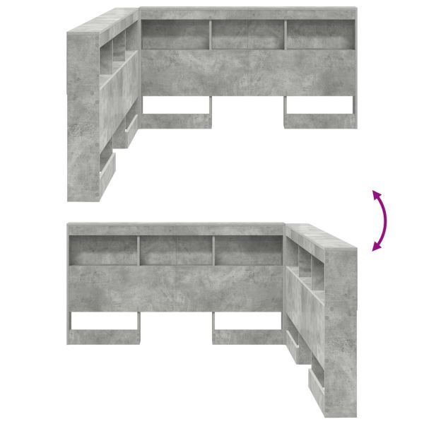 Табла за съхранение Циментено сиво 160 cm Инженерно дърво