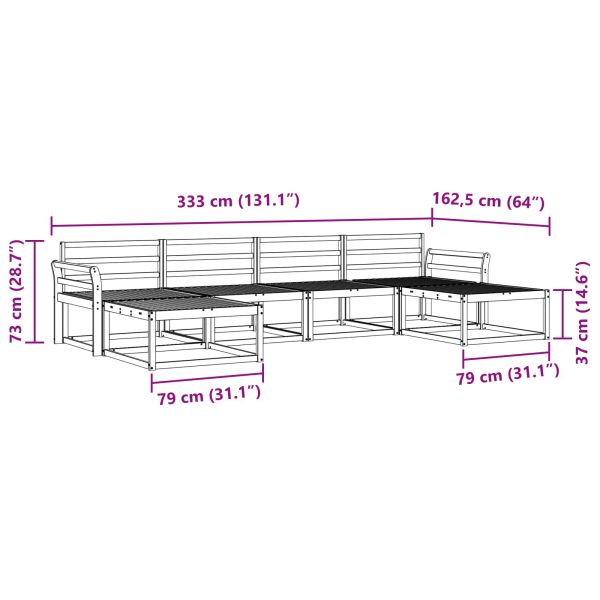 Комплект дивани за открито 6 pcs Естествен