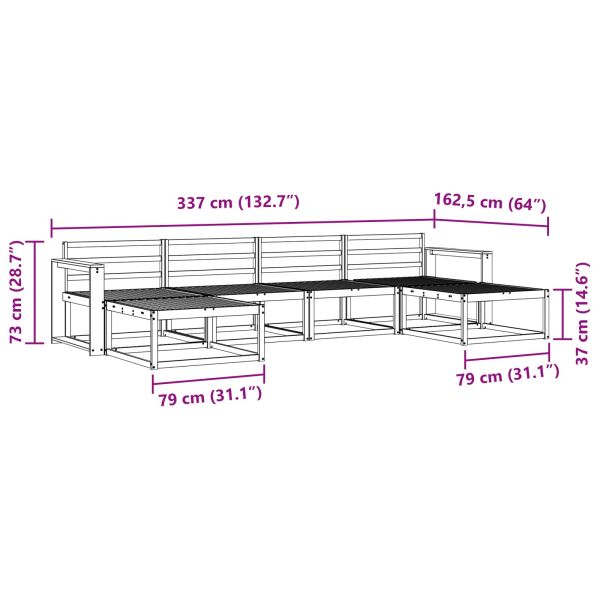 Комплект дивани за открито 6 pcs Естествен