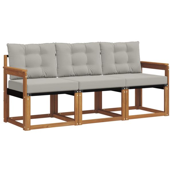 Комплект дивани за открито 3 pcs Естествено и светло сиво