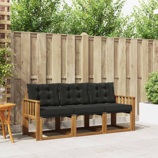 Комплект дивани за открито 3 pcs Естествено и черно