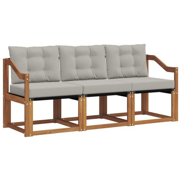 Комплект дивани за открито 3 pcs Естествено и светло сиво