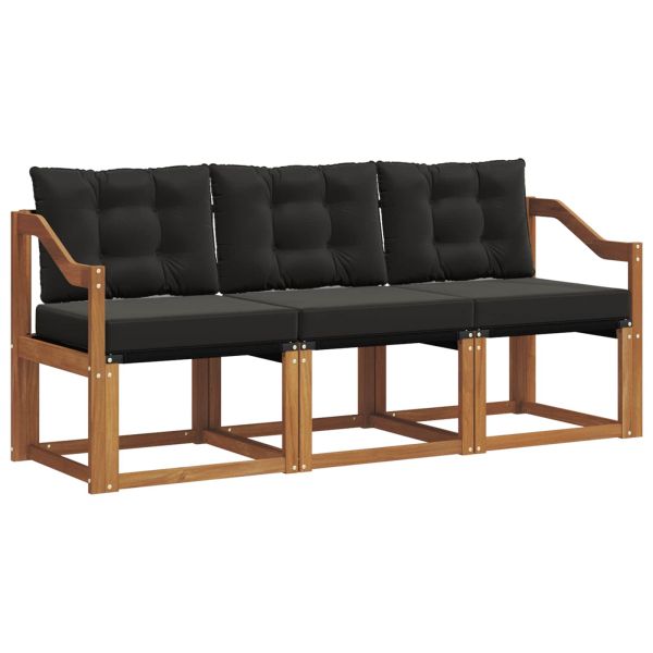 Комплект дивани за открито 3 pcs Естествено и черно