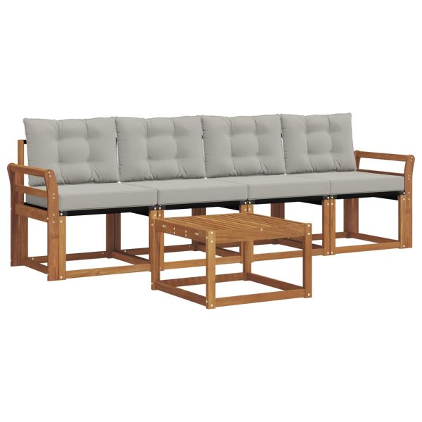 Комплект дивани за открито 5 pcs Естествено и светло сиво