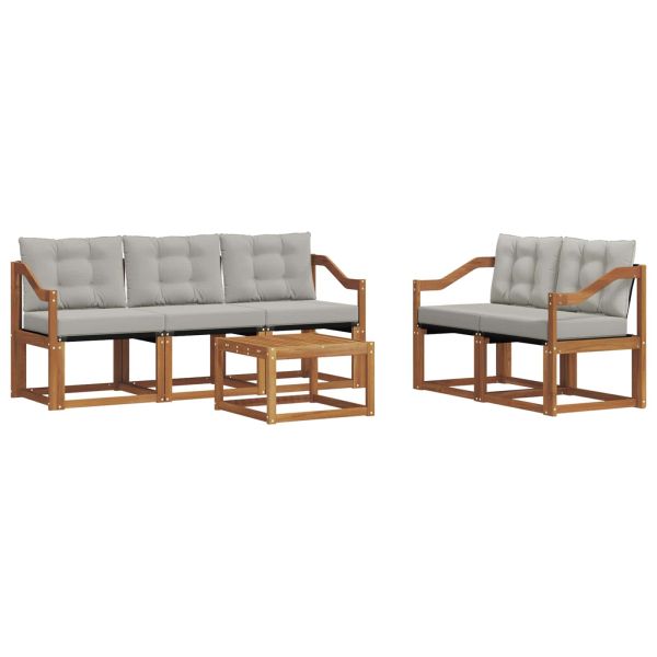 Комплект дивани за открито 6 pcs Естествено и светло сиво