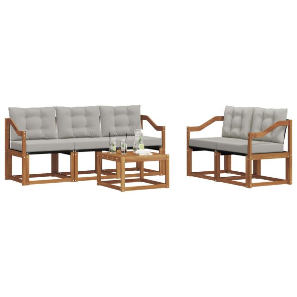 Комплект дивани за открито 6 pcs Естествено и светло сиво