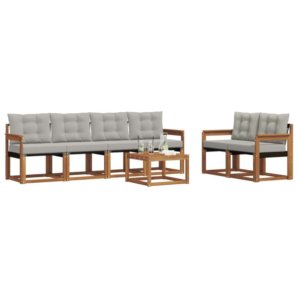 Комплект дивани за открито 7 pcs Естествено и светло сиво