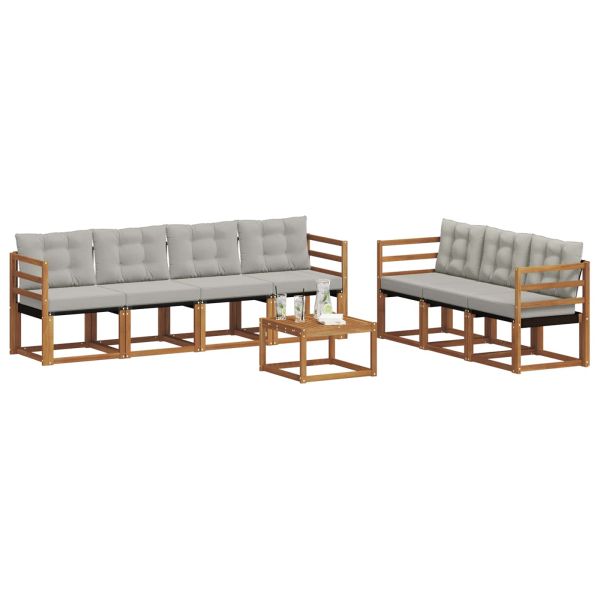 Комплект дивани за открито 8 pcs Естествено и светло сиво