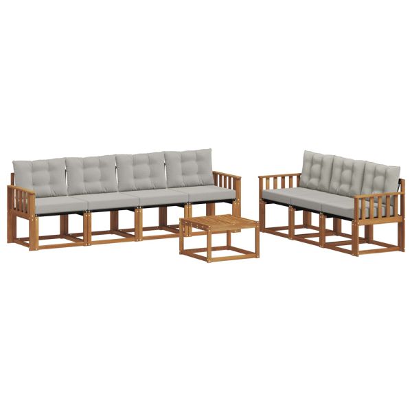 Комплект дивани за открито 8 pcs Естествено и светло сиво