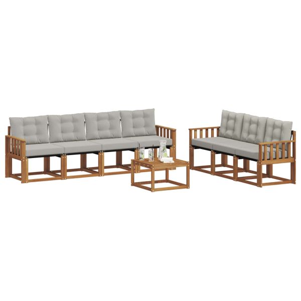 Комплект дивани за открито 8 pcs Естествено и светло сиво