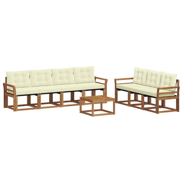Комплект дивани за открито 8 pcs Натурален и Крема