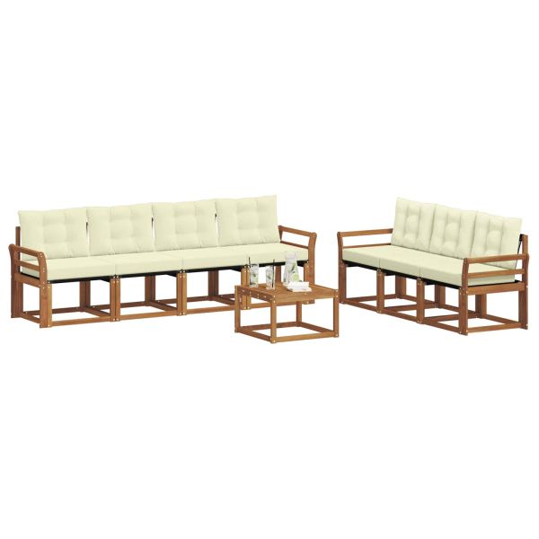 Комплект дивани за открито 8 pcs Натурален и Крема