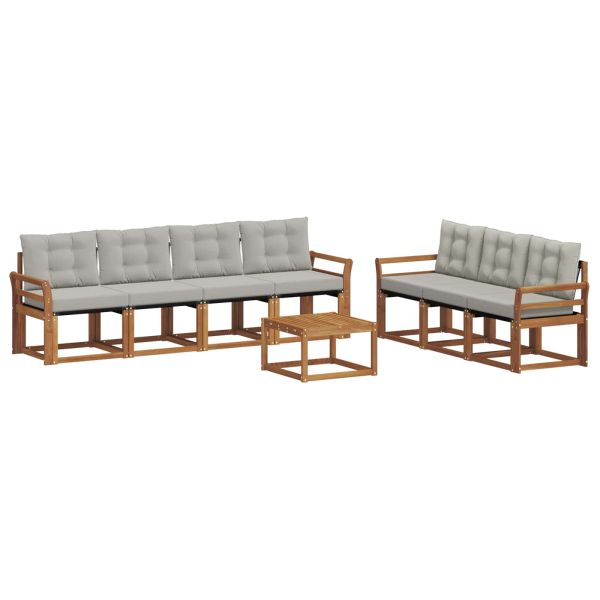 Комплект дивани за открито 8 pcs Естествено и светло сиво