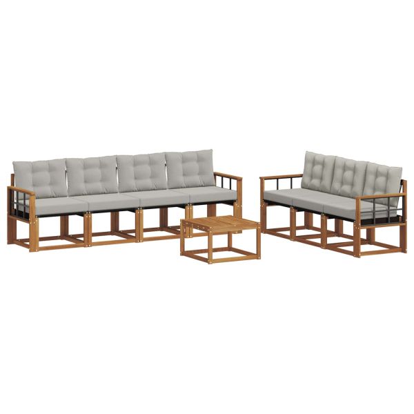 Комплект дивани за открито 8 pcs Естествено и светло сиво